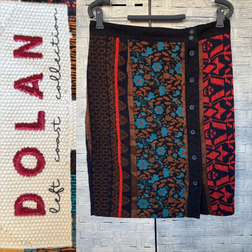 Dolan‎ Left Coast Collection Womens M Button Front Pencil Skirt Boho